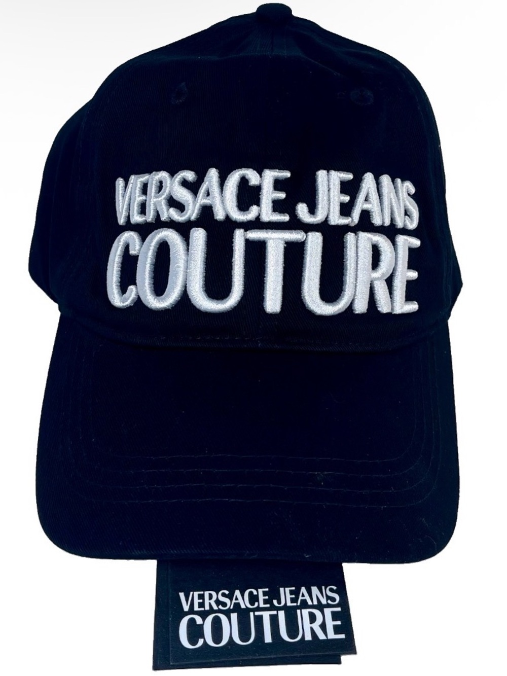 VERSACE JEANS COUTURE Black Adjustable Baseball Cap Hat Men’s OS One Size NWT